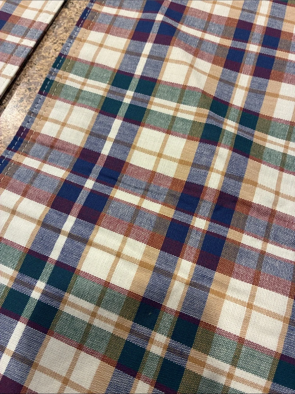 Longaberger Woven Traditions Plaid Fabric Placemats Set of 2 SMELLS MUSTY